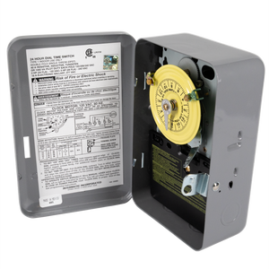Intermatic T101 indoor time switch, open door angle view