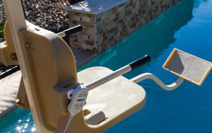 Aqua Creek Mighty 400 pool lift — in use poolside