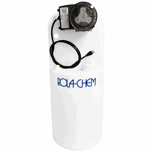 15 Gallon Chemical Tank with Pro Series 300 Metering Pump — the metering pump mounted on the tank lid