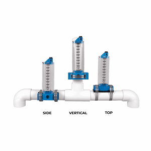 6" PVC Pool Flowmeter — installed on the pipe run showing mounting position