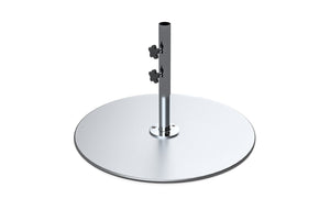 Ledge Lounger galvanized steel stack umbrella base, 30 in plate with 18 in stem