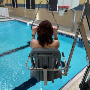 Spectrum Aquatics Traveler BP500 pool lift — installed at a pool