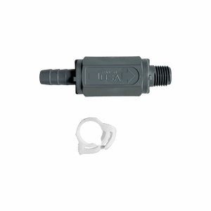 PVC Chemical Feed Check Valve — the Injection 1/4" NPT option from the opposite side
