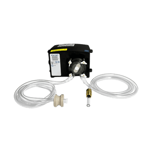 Pro Series 301 Peristaltic Chemical Metering Pump — two-roller pump head with the pinch tube fitted