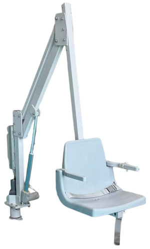 Global Pool Products R-375 rotational ADA pool lift – front three-quarter view