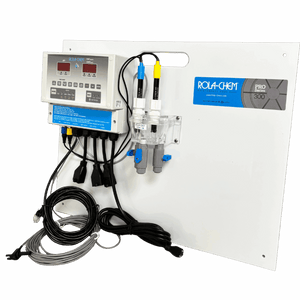 RC555XXP Ready-to-Mount pH/Dual ORP/FAC PPM Dosing System — shown from the opposite side