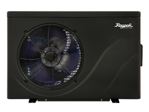 Raypak Crosswind horizontal discharge pool and spa heat pump, front facing view