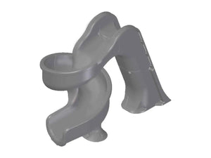 Global Pool Products Tsunami pool slide – gray, three-quarter view on white