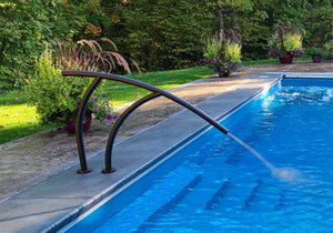 Global Pool Products water-cooled pool handrail installed at a pool