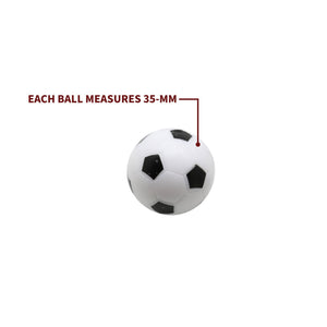 Hathaway Soccer Style Foosballs - each ball measures 35 mm across