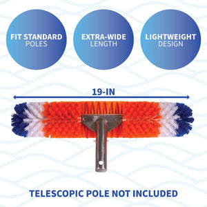 Blue Wave Brush Around 360-Degree Pool Brush - 19-in brush head; telescopic pole not included