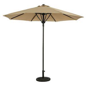 Island Umbrella Cabo Octagonal Market Umbrella - champagne Breez-Tex canopy on a black pole