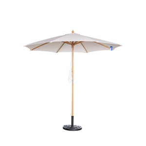 Island Umbrella Cenote 9-ft Octagon Hardwood Market Umbrella - Breez-Tex Patio Furniture — White / Breez-Tex / Umbrella