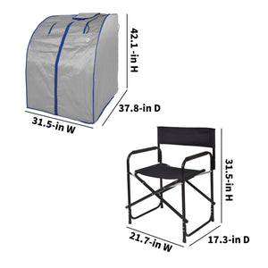 HeatWave Spirit Portable Sauna - 42.1 x 31.5 x 37.8 in cabin with a 31.5-in high folding chair