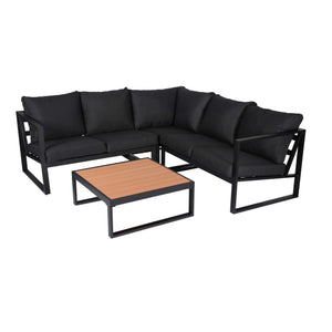 Island Retreat Monaco Contemporary Outdoor Sectional - Slate Grey Patio Furniture & Umbrella