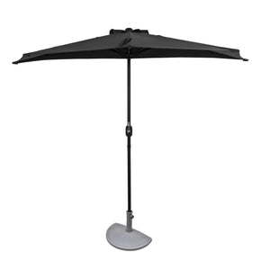 Island Umbrella Lanai 9-ft Half Umbrella in Polyester Patio Furniture & Umbrella — Slate Grey / Polyester