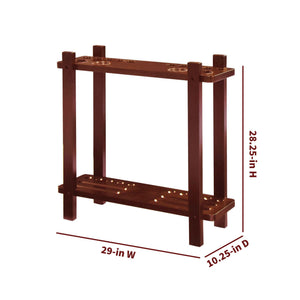 Hathaway Classic Floor Cue Rack, rich mahogany - 29 in wide, 10.25 in deep, 28.25 in high