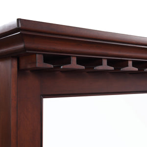 Hathaway Seville Back Bar Mirror - stemware rack rails under the moulded cornice