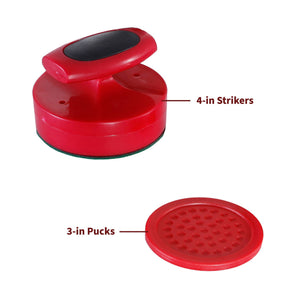 Hathaway Pro-Series Air Hockey Set, Red - 4-in strikers and 3-in dimpled pucks