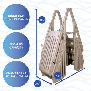 Blue Wave Neptune A-Frame Entry System - 88.5 in high, 25 x 24 in footprint, for 48-54 in pools