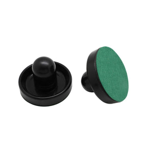 Hathaway Air Hockey Strikers, Black - pair of strikers showing the domed handle and bowl