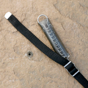 Arctic Armor 20-Year Ultra Light Solid Safety Cover w/ Step Section - strap anchored to a brass deck anchor