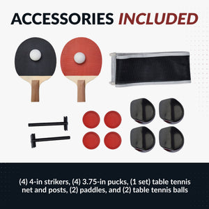 Hathaway Sherwood 7-ft Air Hockey Table Combo Set with Benches Game Room Table — dimension and specification diagram (1)