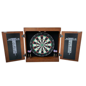 Hathaway Farmington Bristle Dartboard and Cabinet Set - Walnut Finish Game Room Table