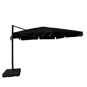 Island Umbrella Santorini 10-ft Square Cantilever Umbrella in Sunbrella Acrylic Patio Furniture & Umbrella — Valance / Black