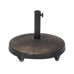 Island Umbrella 50-lb All-Weather Outdoor Resin Umbrella Base with Wheels - Bronze Patio Furniture & Umbrella