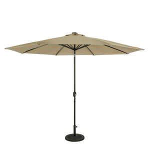 Island Umbrella Calypso Fiesta 11-ft Octagonal Market Umbrella with Solar LED — Champagne and Taupe / Breez-Tex / Umbrella