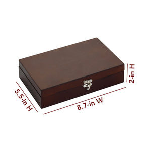 Hathaway Premium Domino Set - case measures 8.7 in wide, 5.5 in deep and 2 in high