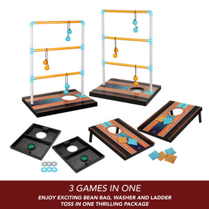 Hathaway Triple Play Toss Set - all three games: bean bag toss, washer toss and ladder toss