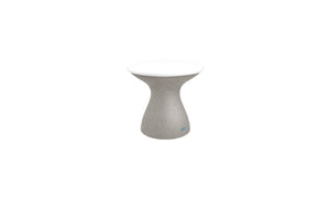 Ledge Lounger Autograph Standard Side Table — sandstone base, white lid