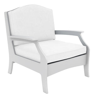 Ledge Lounger Legacy Club Chair — poolside club chair, white, front three-quarter view