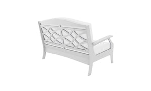 Ledge Lounger Legacy Loveseat — back view showing the patterned back panel