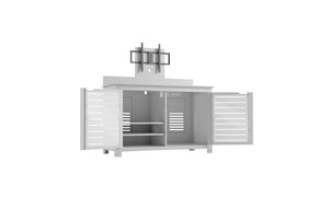 Ledge Lounger Mainstay bar credenza — white, alternate angle