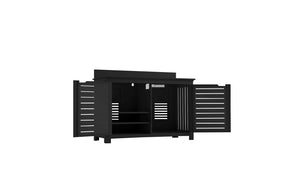 Ledge Lounger Mainstay bar credenza — black colourway, front view