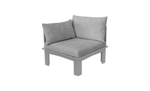 Ledge Lounger Mainstay Sectional Relaxed right arm piece — gray colourway, angled view