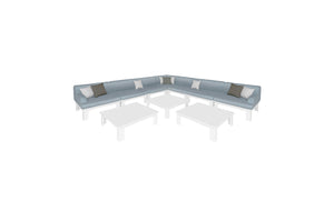 Ledge Lounger Mainstay Sectional corner piece — ten-piece L-shape layout