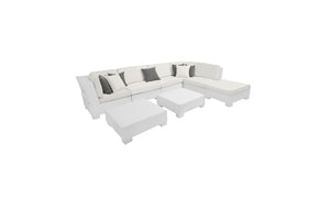 Ledge Lounger Signature Sectional Corner in-pool sectional corner seat — eight piece L shape layout