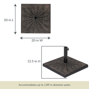 Island Umbrella 42-lb Square Base - 20 in square and 12.5 in high; takes 1.89-in poles