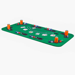 Hathaway No Limit Casino Table Top - blackjack side laid out with chips, cards and drinks