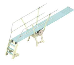 Duraflex one-meter diving stand 1M — stand with board on pool deck, render
