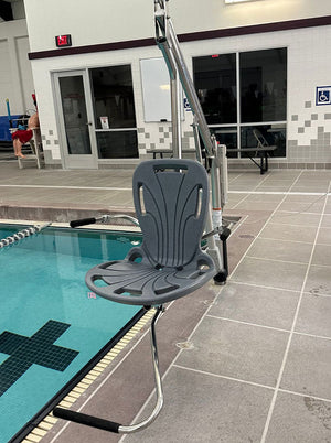 Spectrum Aquatics Motion Trek BP400 Deluxe pool lift — installed at pool edge