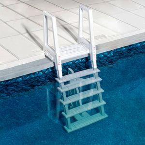 Blue Wave Heavy Duty In-Pool Ladder - ladder fitted at the pool edge with treads below the waterline