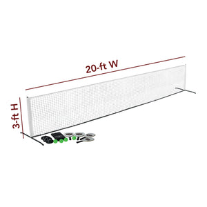 Hathaway Deluxe Pickleball Set - regulation net measuring 20 ft wide by 3 ft high