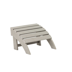 Island Retreat Ez-Care Tek-Wood Adirondack Ottoman Patio Furniture & Umbrella — Slate Grey / Adirondack Ottoman