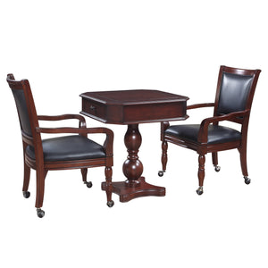 Hathaway Fortress 28-in Chess 3-in-1 Pedestal Game Table Set with Chairs Game Room Table — shown from the opposite side