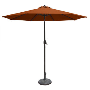 Island Umbrella Mirage Market Umbrella - terracotta Sunbrella canopy on a bronze pole